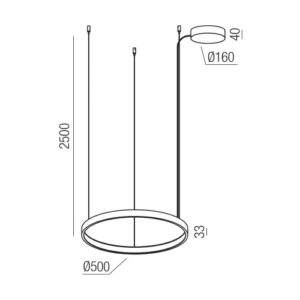 Пендел LED Redo Orion SU 40W DALI 4000K - Image 2