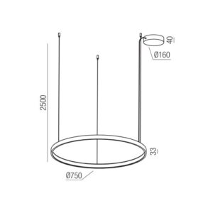 Пендел Redo Orion SU LED 58W димируем 4000K никел - Image 2