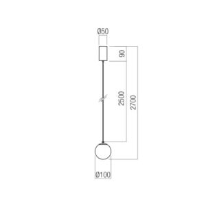 Пендел LED Redo IRIDES SU 3W 3000K кафе/черен - Image 2