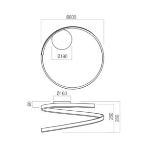 Плафон LED Redo Scroll PL 38W 3000K/4000K/6000K димируем - Image 2