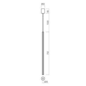 Пендел LED Redo Nikos SU H750 8W 2700K, регулируем - Image 2