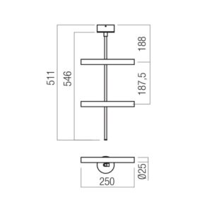 Пендел LED 14.6W 3000K Redo PRAXI с TRIAC димер - Image 2