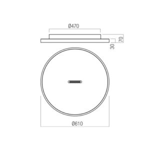 Плафон LED 52W с димер Redo BUTTON PL топла светлина - Снимка 2