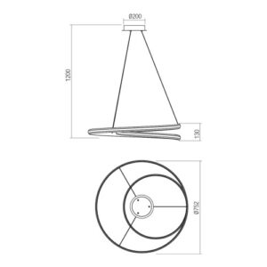 Пендел LED Redo TORSION SU 60W 2700K-4000K бял - Image 2