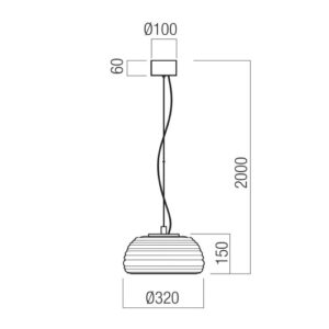Пендел LED Redo ONDULA SU 18W 2700K/3000K димируем - Image 2