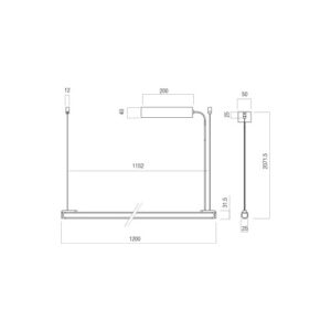 Пендел Redo CRISP SU LED 36W 3000K с димер, черен - Image 2