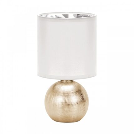 Настолна лампа PERLO E14 Gold/White 03291, фасунга E14