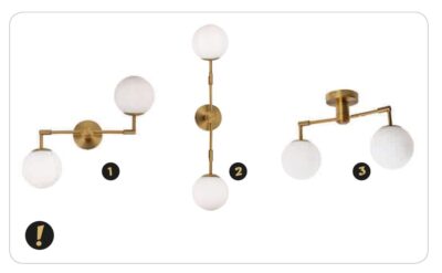 Осветително тяло 2x40W ACA Lighting Thetis, месинг/бял - Снимка 2