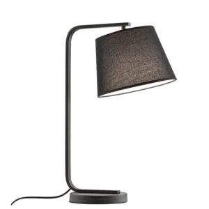 Настолна лампа Cobbe E27 40W черна IP20 с платнен абажур - Снимка 1