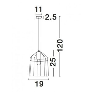 Пендел E27 1x60W IP20 Nova Luce Peppino черен - Image 2