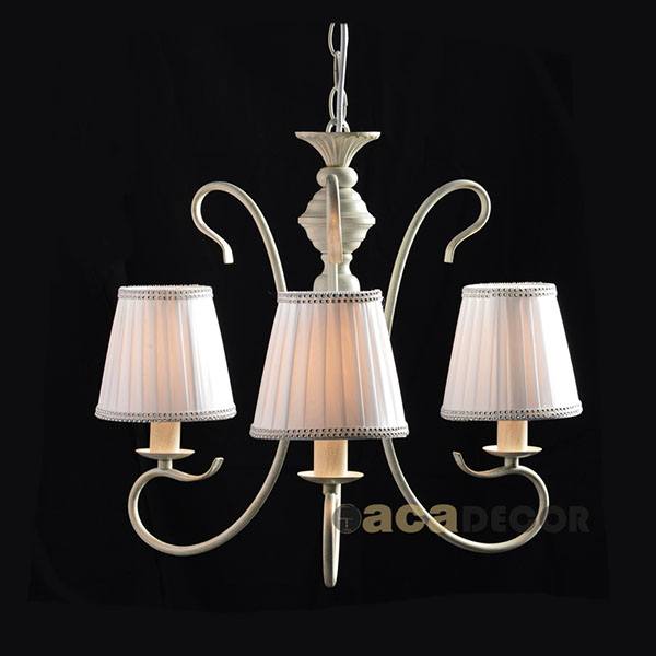 Полилей ACA Lighting DIJON, 3x40W, E14, антично бял - Снимка 1