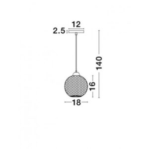 OCHRA GLASS & BLACK METAL LED E27 1X12W IP20 - Image 2
