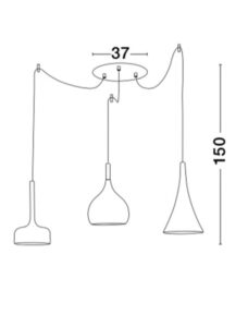 Полилей Nova Luce LED 3x12W E27 тъмнокафяв/злато - Image 2