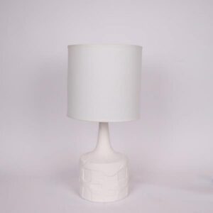 Настолна лампа Ceramic 814-50016, 26x54см, бяла, ленен абажур - Снимка 2