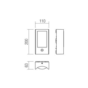 Фасаден аплик LED 8W с датчик Smarter WARP - Image 2