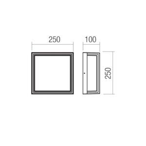 LED фасаден плафон REDO OUTDOOR 90749 QUADRIS PL LED COB 20W IP54 CO CCT 2700K-3000K - Image 2