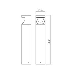 LED градински стълб REDO OUTDOOR 90782 XWALK ST H80 LED 12W IP65 DG 2700K - Image 2