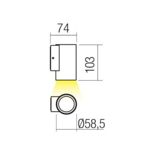 Фасаден аплик Redo RAM AP LED 4W IP65, топла светлина - Image 2