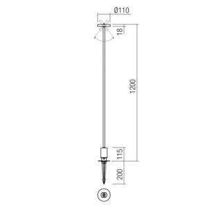 LED градински прожектор с колче за земя REDO OUTDOOR 90854 ELFIC H120 LED SMD 12W IP54 CO 2700K - Снимка 2