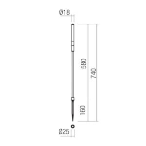 LED градински стълб с колче за земя REDO OUTDOOR 90857 TORCH H70 LED 1.5W IP65 CO 2700K - Image 2