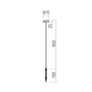 LED градински стълб с колче за земя REDO OUTDOOR 90899 SPILLO H60 LED 3.5W IP65 AB 2700K - Снимка 2
