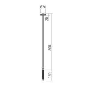 LED градински стълб с колче за земя REDO OUTDOOR 90908 SPILLO H80 LED 3.5W IP65 AB 3000K - Image 2