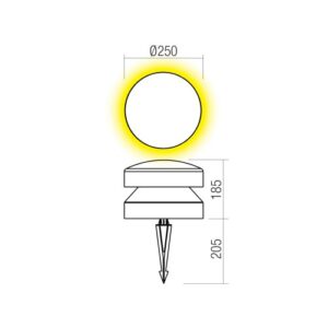LED градински стълб с колче за земя REDO OUTDOOR 90993 CLIFF D25xH18.5 15W IP65 IVORY 2700K - Снимка 2