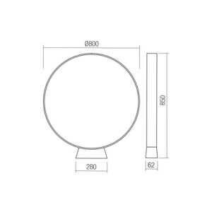 LED градински стълб REDO OUTDOOR 91075 ONIRO ST H85 LED 20W IP65 CO 3000K - Image 2
