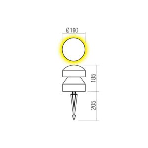 LED градински стълб с колче за земя REDO OUTDOOR 91106 CLIFF D16xH18.5 8W IP65 DG 2700K - Image 2