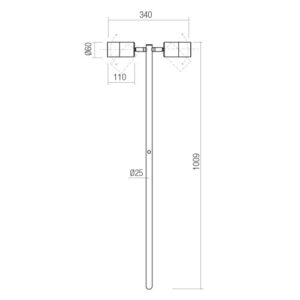 Градински прожектор Redo Stake GU10 2x7W IP65 - Image 2