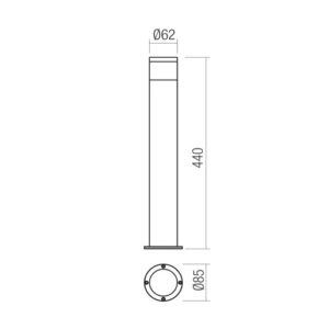 Градински стълб Redo STAKE ST H44 GU10 1x7W IP65 месинг - Image 2