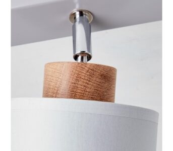 VONNIE CEILING LAMP, 2 FLAMES GREY/WOOD - Image 2