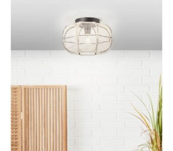Плафон Brilliant TANAH, E27, 1x52W, черен/естествен - Image 2