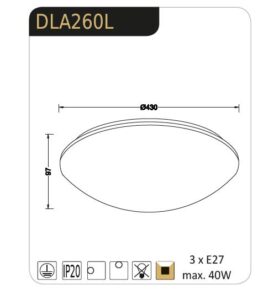 Плафон ACA LIGHTING VEGAS E27 3x40W бял - Image 3