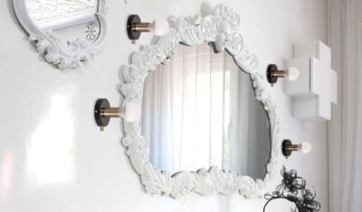 Аплик ACA LIGHTING JOY E27 40W бял и античен месинг - Снимка 2