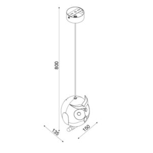Детски пендел ACA LIGHTING ZN160201PBR KOKKA - Снимка 2