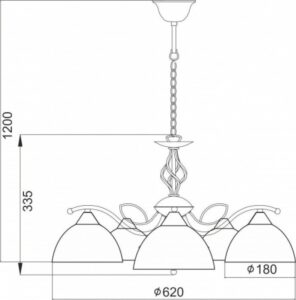 Полилей метал и стъкло ACA LIGHTING ELECTRA 5x60W E27 - Image 2