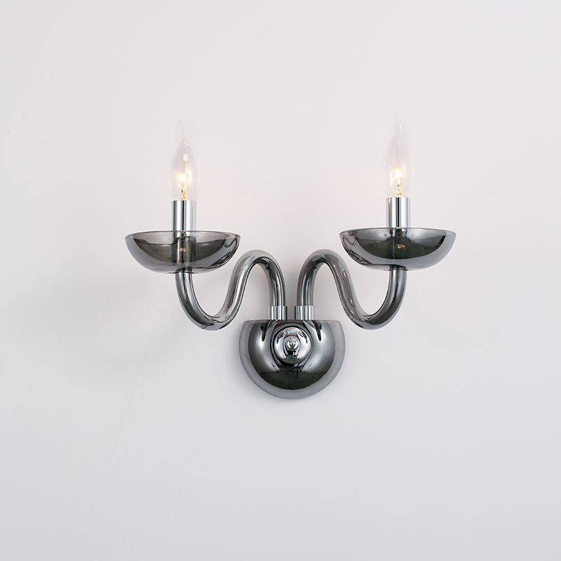 blk82182wsgs Аплик ACA Lighting Lunaria E14 2x40W хром-опушен - Снимка 1