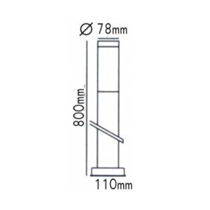 Градински стълб ACA LIGHTING BT1003H08 E27 40W IP45 - Image 2