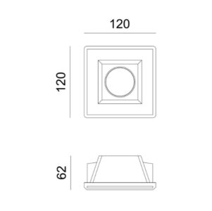 Гипсова луна за вграждане ACA LIGHTING G90011C GYPSUM - Image 2