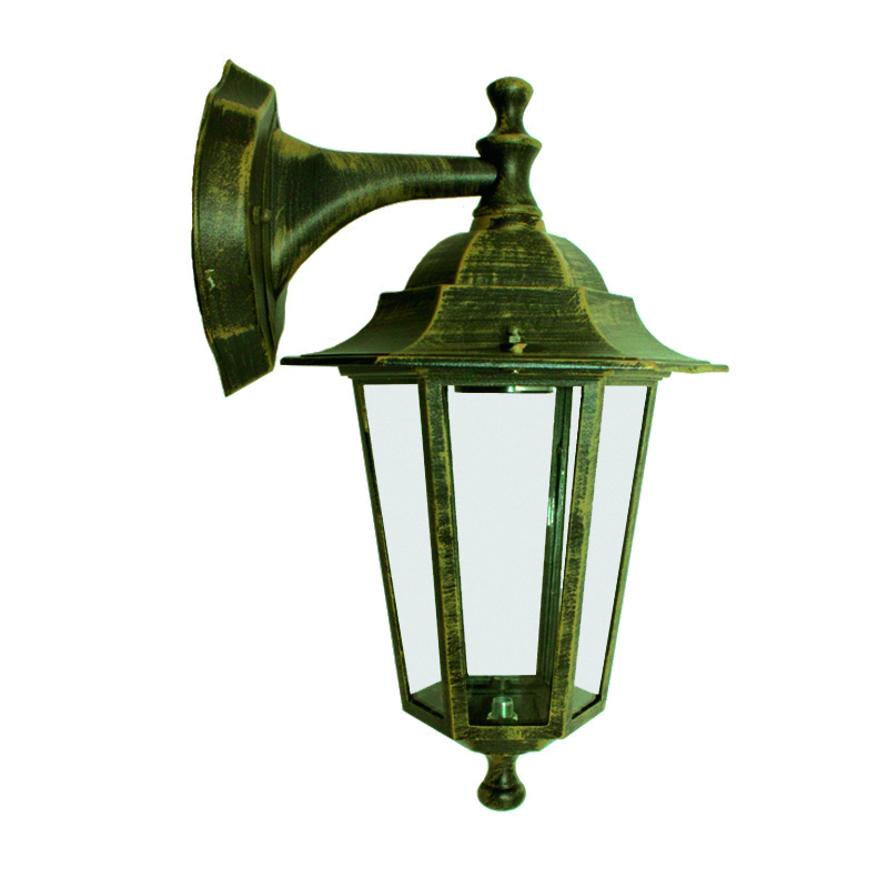 hi6022gb Градински аплик ACA LIGHTING HI6022GB HEXAGON WALL GARDEN ANTIQUE BLACK IP44 - Image 1