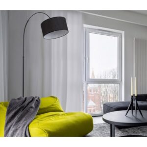 BLACK FABRIC SHADE BLACK ALUMINIUM BASE LED 1XE27 - Image 3