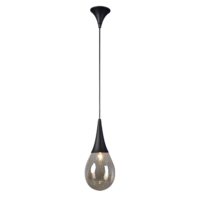 Пендел ACA LIGHTING ATENA E14 1x40W черен/кехлибар - Снимка 1