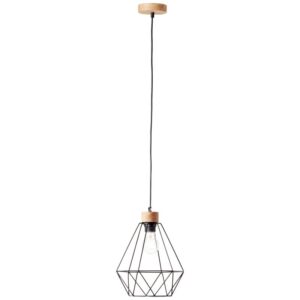 Пендел Brilliant Drewno E27 25W, черен/дърво, 25см
