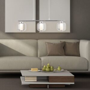 Пендел LED Brilliant RAFA 18W, 3000K, хром/опушено стъкло - Image 3