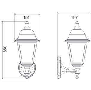 Градински аплик ACA LIGHTING PLGP1B SQUARE WALL GARDEN - Снимка 2