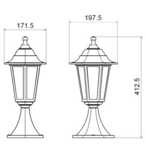 Градински стълб ACA LIGHTING PLGQ3B HEXAGON BOLLARD LAMP - Снимка 2
