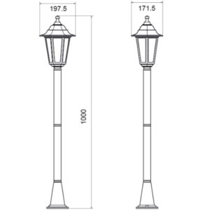 Градински стълб ACA LIGHTING PLGQ5B HEXAGON BOLLARD LAMP - Снимка 2