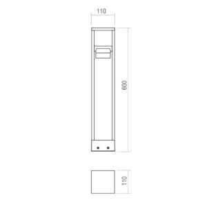 LED градински стълб REDO OUTDOOR RKB60UWW DG XROCK ST H60 LED 9W IP65 DG 2700K - Image 2