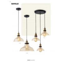 Пендел Smarter SAVILLE, 3x42W, E27, метал и стъкло - Image 3